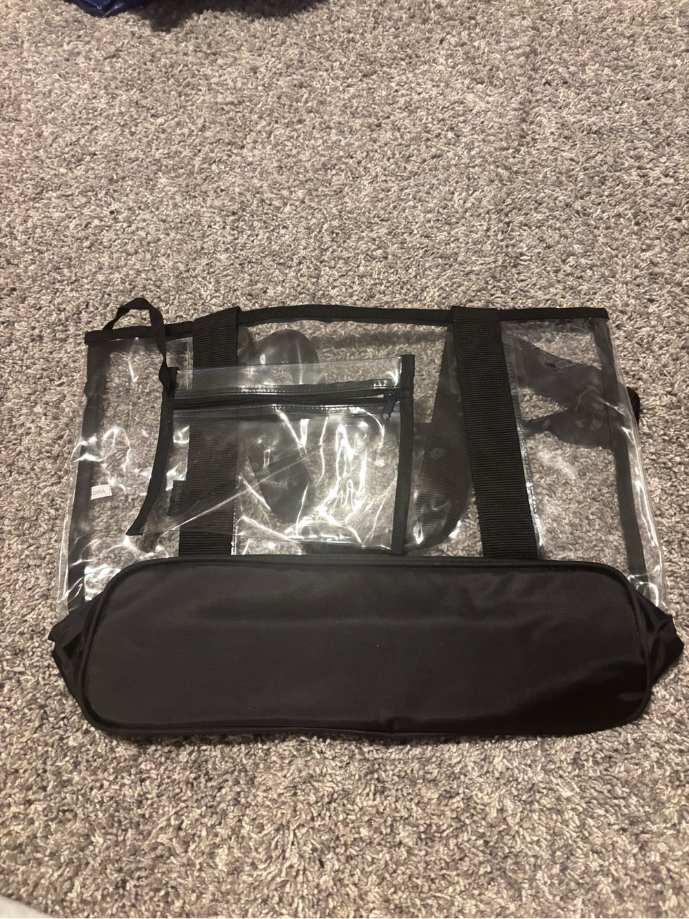 Clear PVC Tote Bag with Black Trim